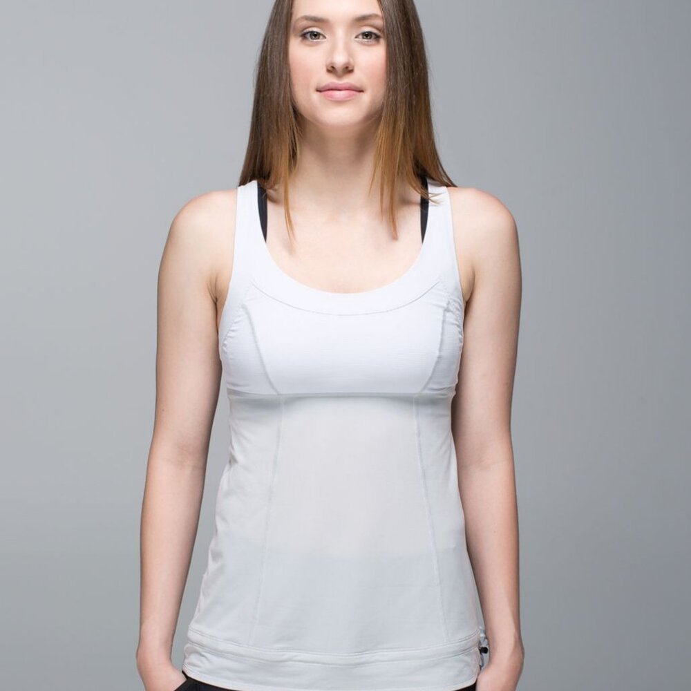 Lululemon Athletica Run: Ta Ta Topper Light Gray Silver Top Women 12